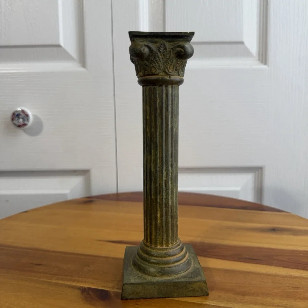 Vintage Greek Neoclassical Corinthian Column Candle Stick Holder